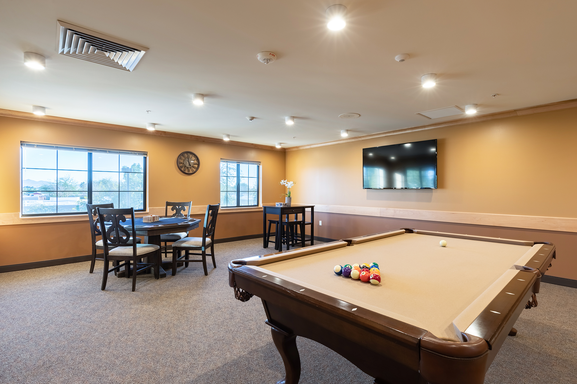 Recreation room with billiards table at The Mission at Agua Fria