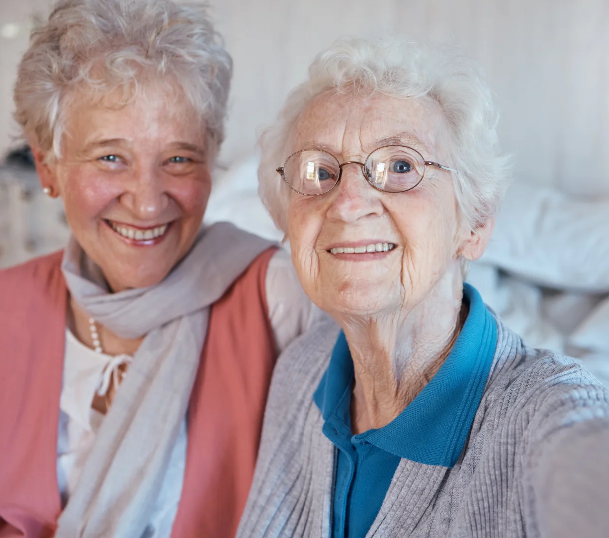 Smiling elderly senior women.