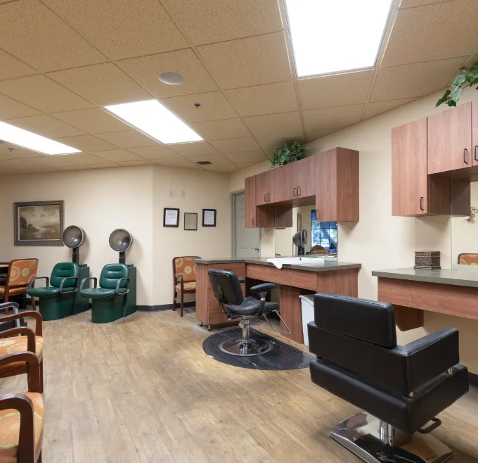 Barbershop & salon at our senior living community.